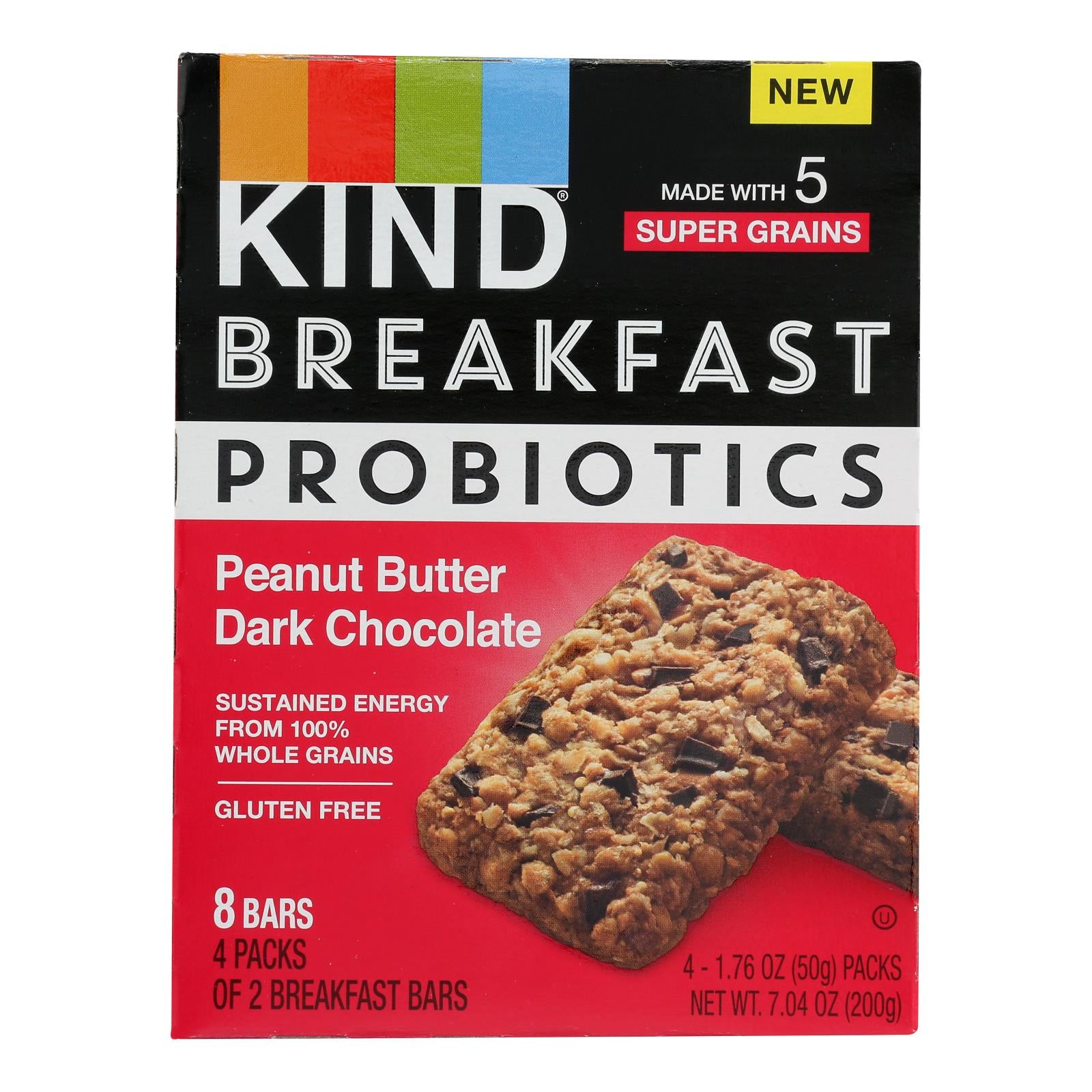 Kind, Kind - Breakfast Br Prob Pb Dark Chocolate - Case of 8 - 4/1.76OZ (Pack of 8)