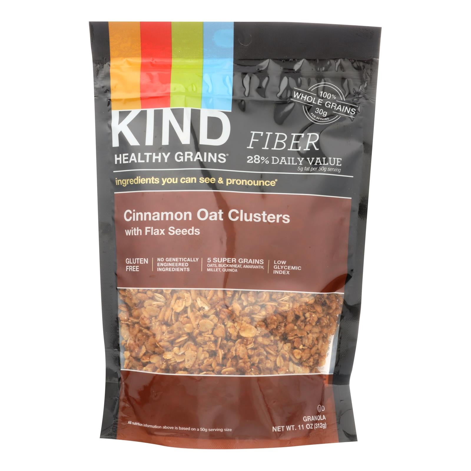 Kind, Kind Healthy Grains Cinnamon Oat Clusters with Flax Seeds - 11 oz - Case of 6 (Pack of 6)