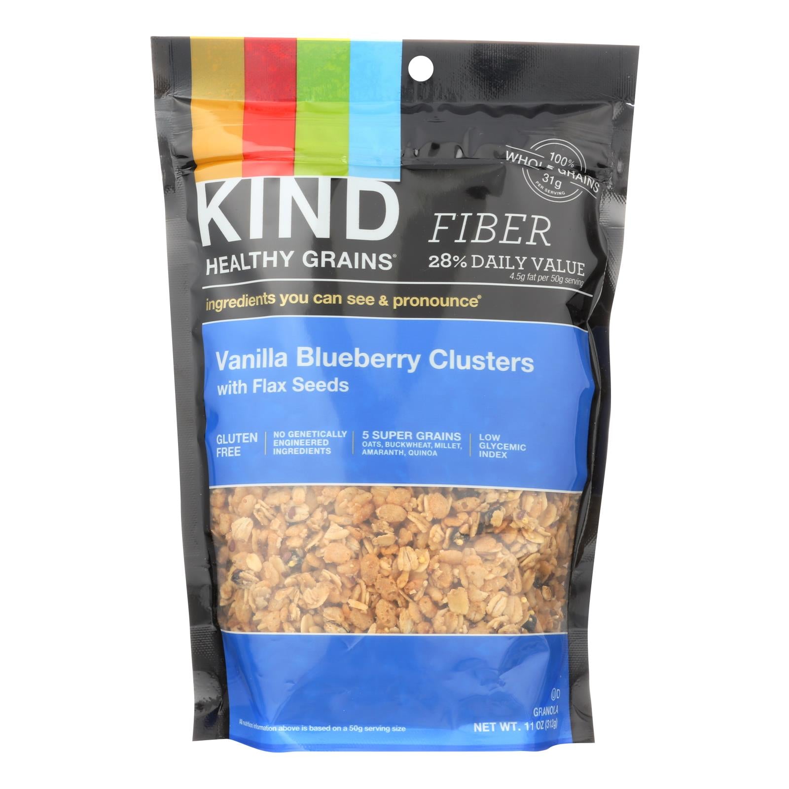 Kind, Kind Healthy Grains Vanilla Blueberry Clusters with Flax Seeds - 11 oz - Case of 6 (Pack of 6)