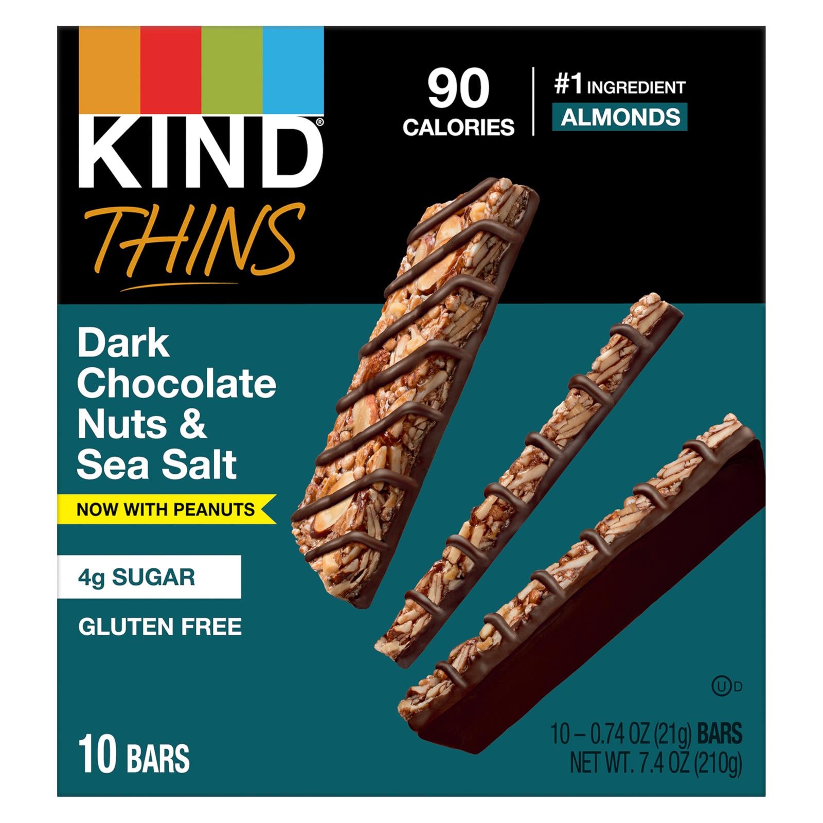 Kind, Kind - Thins Dark Chocolate Nuts & Sea Salt Peanut - Case of 6-7.40 OZ