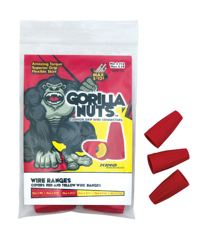 KING TECHNOLOGY OF MISSOURI INC, King Innovation Gorilla Nuts 18-8 AWG Copper Wire Wire Connector Red/Yellow 10 pk