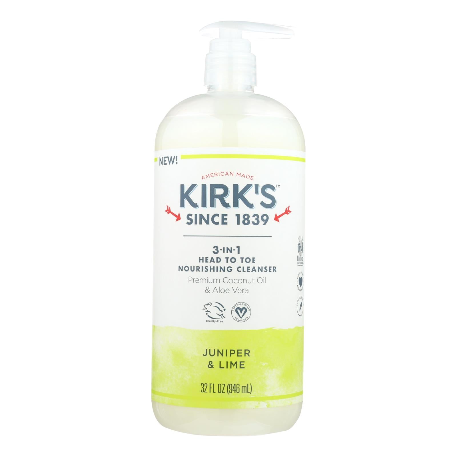 Kirk'S Natural, Kirk's Natural - 3-in-1 Cleanser Juniper Lime - 32 FZ