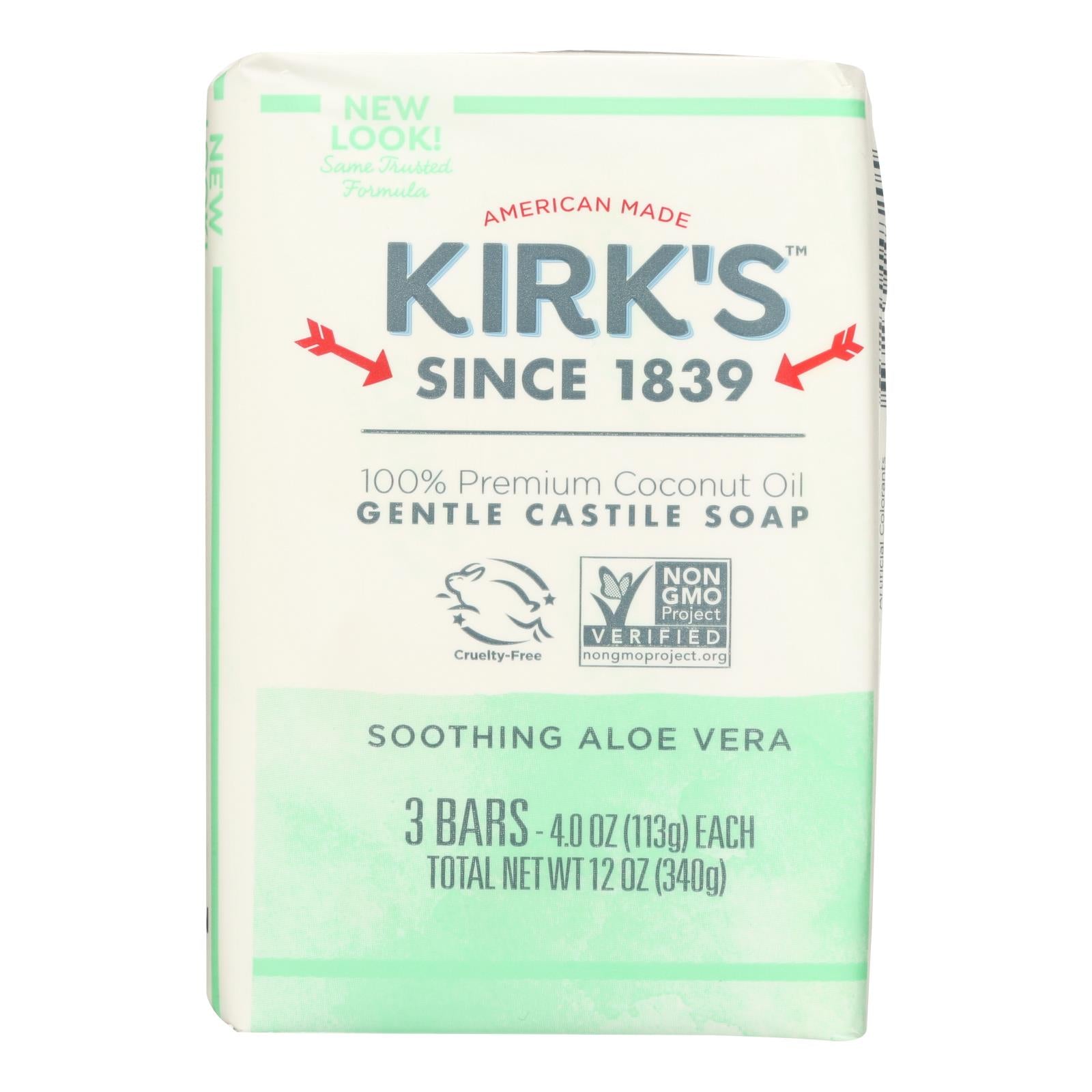 Kirk'S Natural, Kirks Natural Bar Soap - Coco Castile - Aloe Vera - 3 pack - 3/4 oz - 1 each