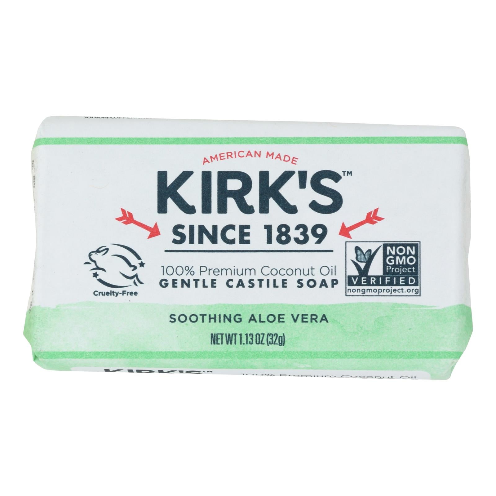 Kirk'S Natural, Kirks Natural Bar Soap - Coco Castile - Aloe Vera - Travel Size - 1.13 oz