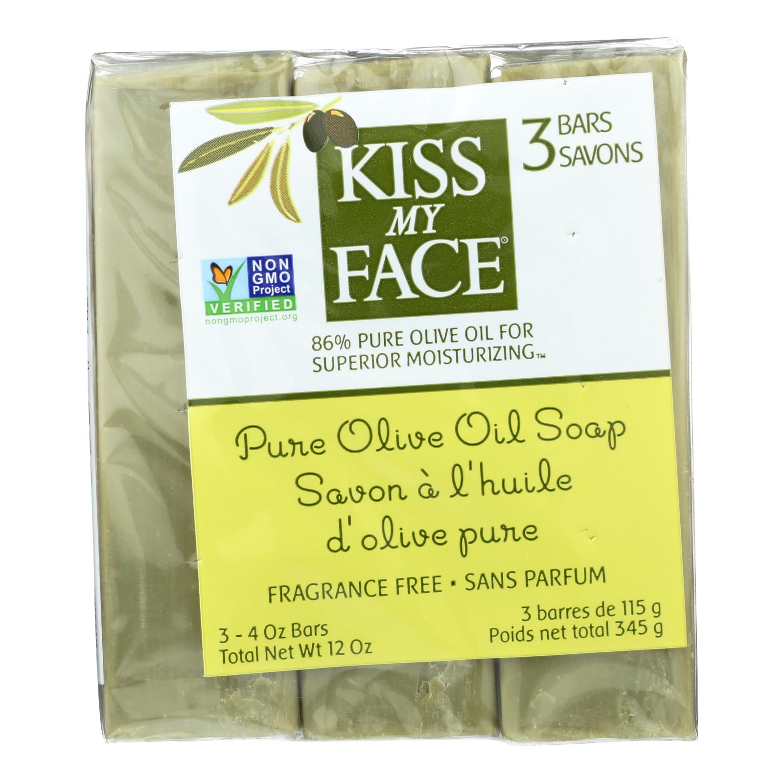 Kiss My Face, Kiss My Face Pure Olive Oil Moisturizing Soap - Pack of 3 - 4 oz