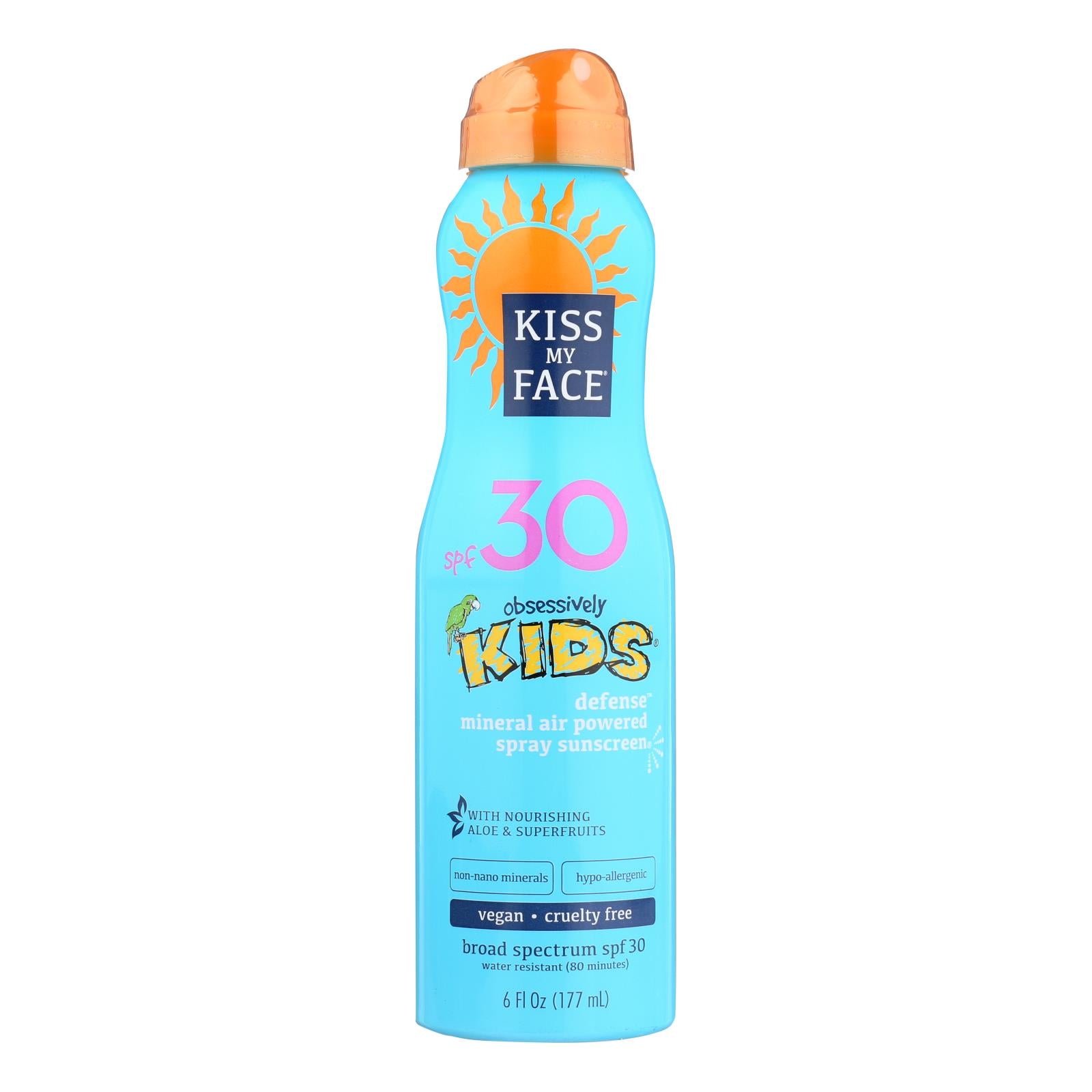 Kiss My Face, Kiss My Face Sunscreen - Mineral - Continuous Spray - Kids Defense - SPF 30 - 6 oz