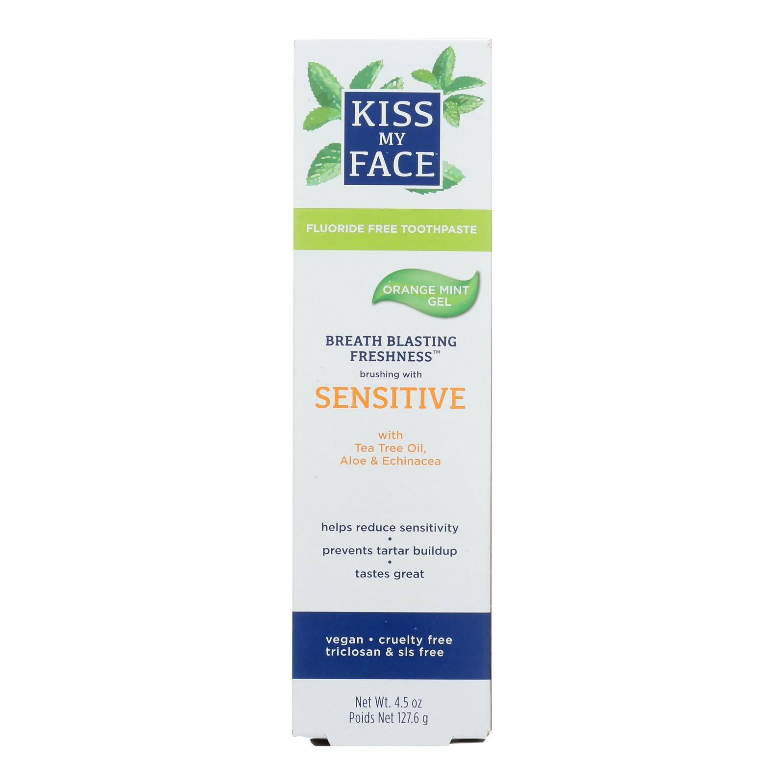 Kiss My Face, Kiss My Face Toothpaste - Sensitive - Fluoride Free - Gel - 4.5 oz