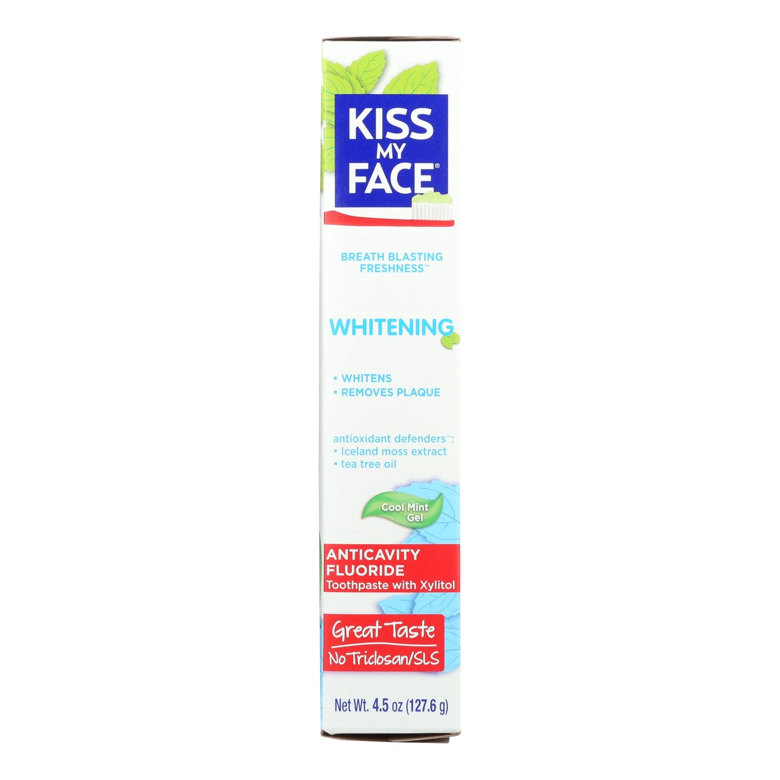 Kiss My Face, Kiss My Face Toothpaste - Whitening - Anticavity Fluoride - Gel - 4.5 oz