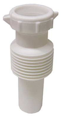 Larsen Supply Co., Inc., Kitchen Drain Flexible Slip Joint Extension Tube, White PVC, 1.5-In.