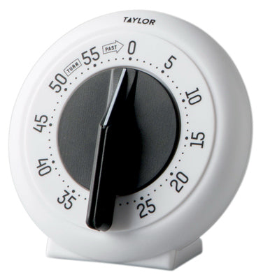 Taylor Precision Products, Kitchen Timer, 60-Minute, White