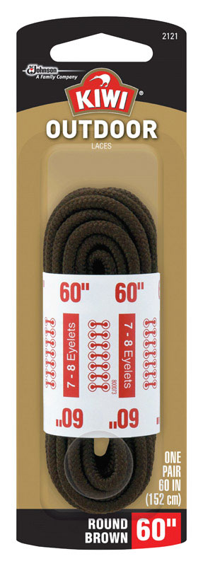 JOHNSON SC & SONS INC, Kiwi Outdoor 60 in. Brown Boot Laces