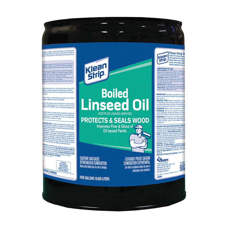 WM BARR & COMPANY, Klean Strip Transparent Clear Oil-Based Linseed Oil Modified Alkyd Boiled Linseed Oil 5 gal