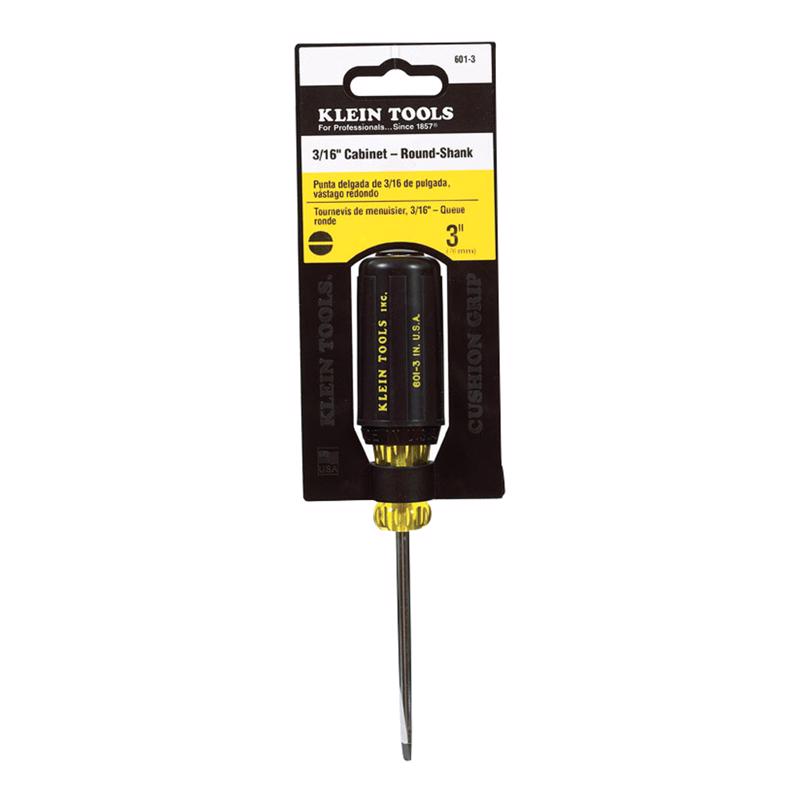 Klein Tools, Klein Tools 3/16 in. X 3 in. L Slotted Cabinet Screwdriver 1 pc