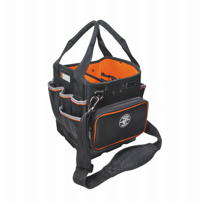 Klein Tools, Klein Tools Tradesman Pro 10-1/4 in. W X 12-1/4 in. H Tote Bag 40 pocket Black/Orange 1 pc