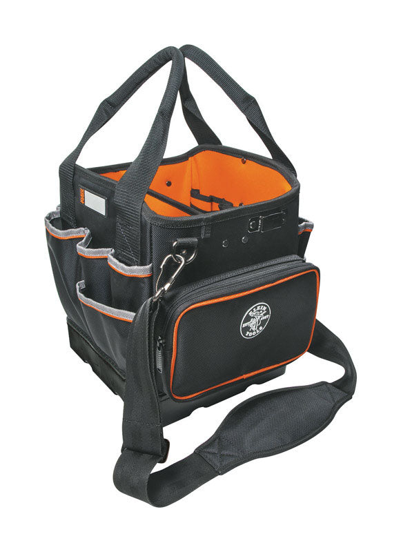 Klein Tools, Klein Tools Tradesman Pro 10-1/4 in. W X 12-1/4 in. H Tote Bag 40 pocket Black/Orange 1 pc