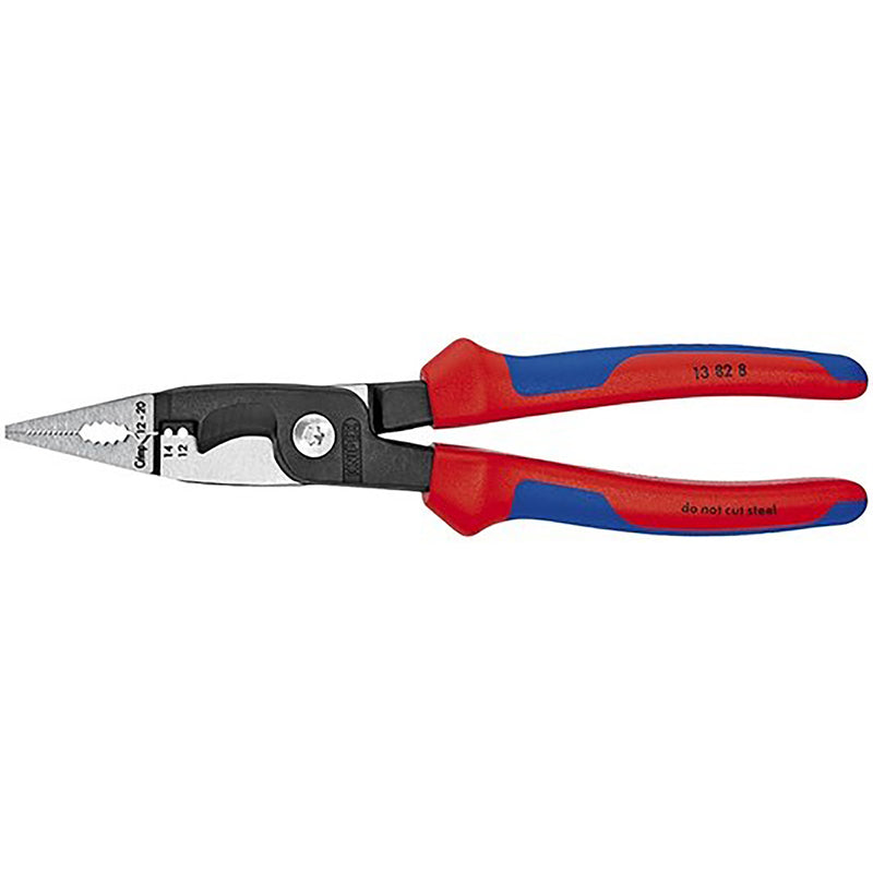 KNIPEX TOOLS LP, Knipex 8 in. Steel Electrical Installation Pliers Blue/Red 1 pk