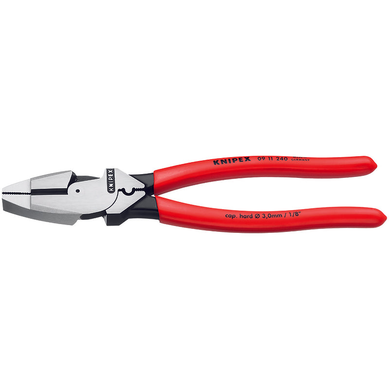 KNIPEX TOOLS LP, Knipex 9.5 in. Steel Lineman's Crimping Pliers Red 1 pk