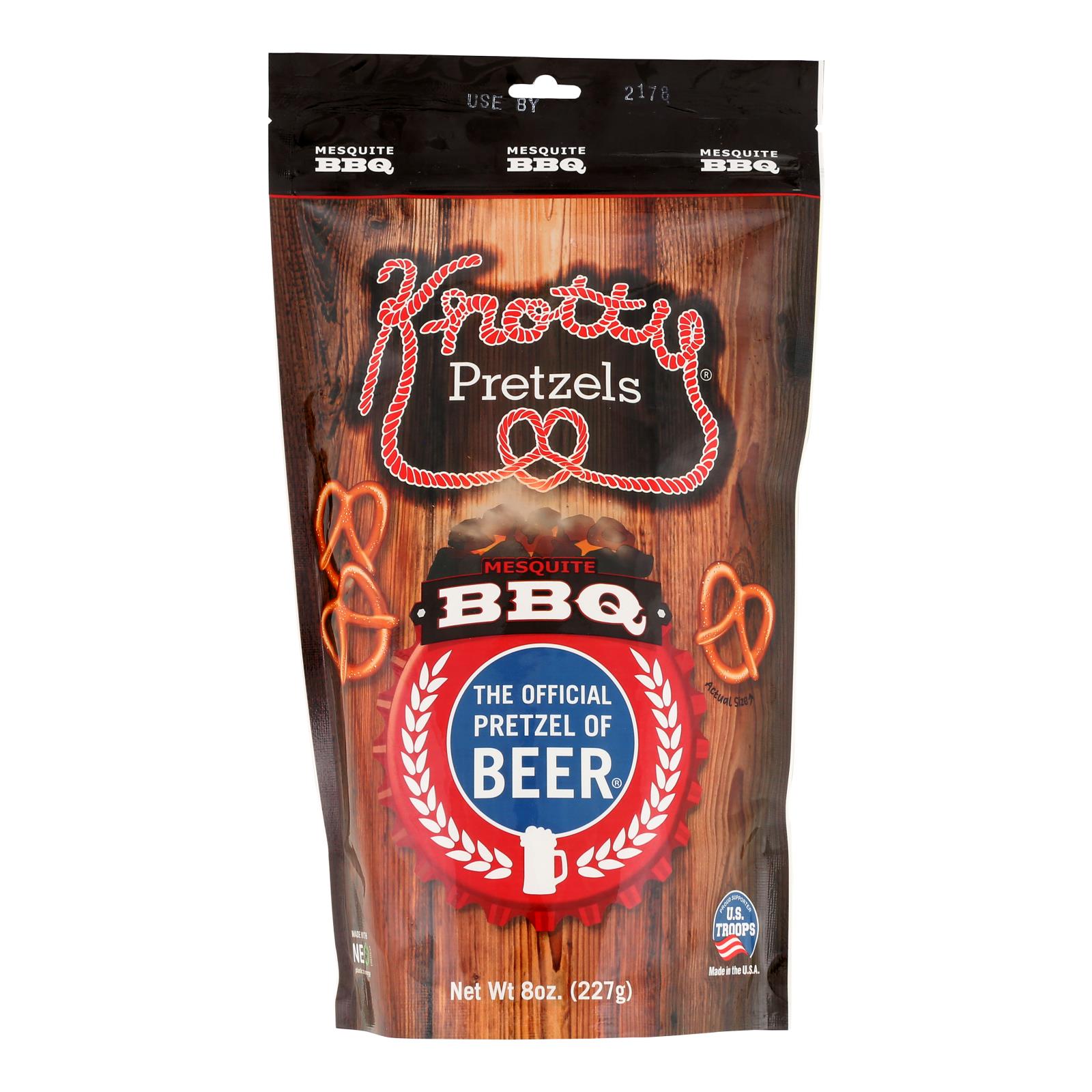 KNOTTY PRETZELS, Knotty Pretzels - Pretzels Mesquite Bbq - Case of 12-7.5 OZ