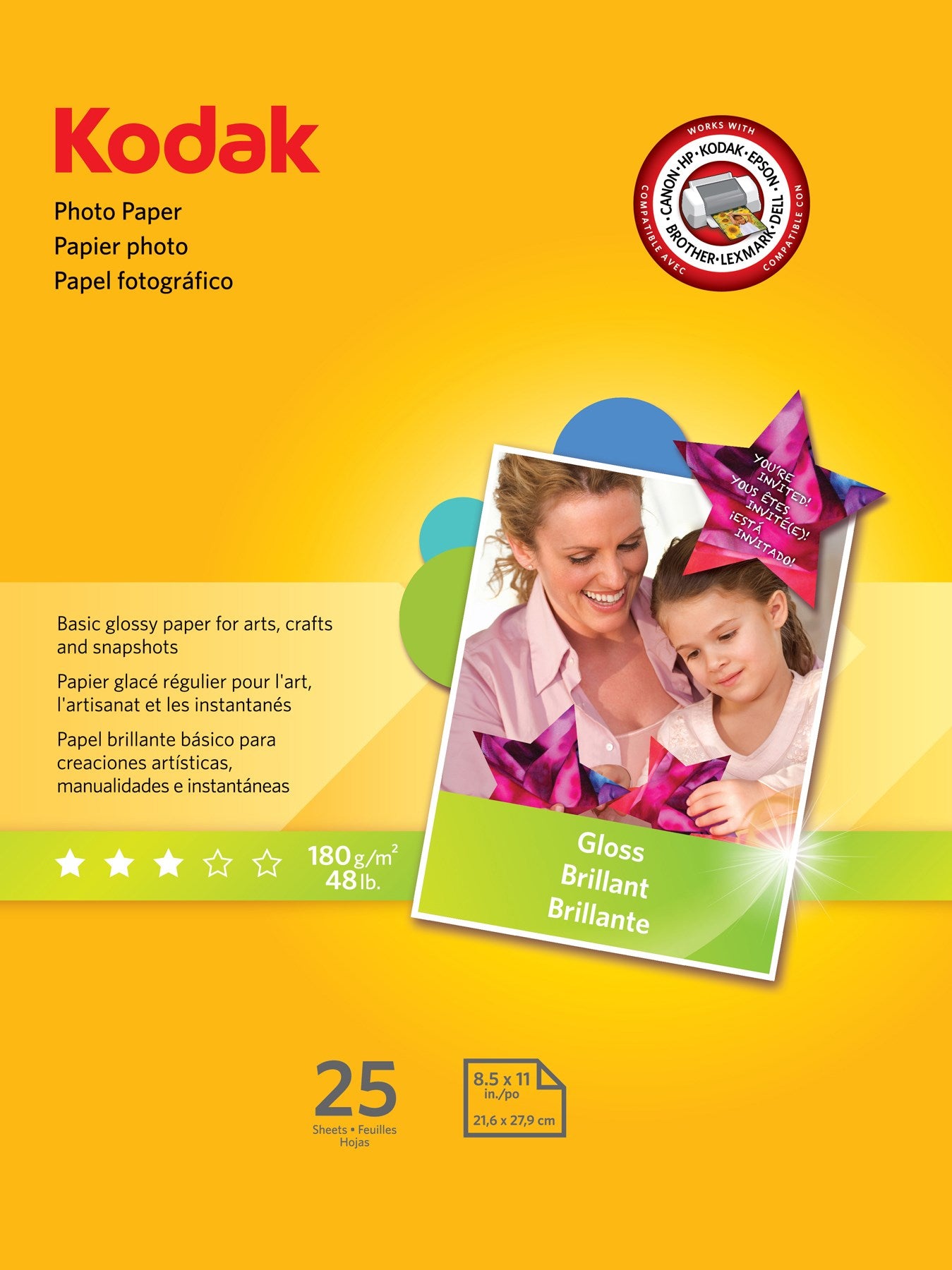 Kodak, Kodak 1912369 8-1/2 X 11 Glossy Photo Paper