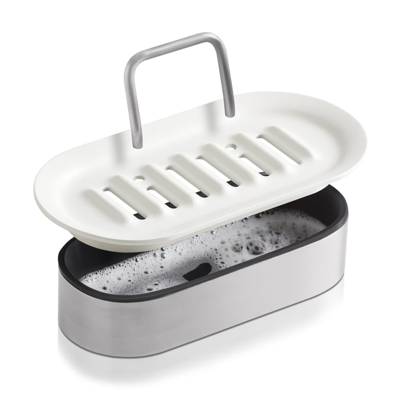 KOHLER CO, Kohler White/Stainless Steel Stainless Steel Sponge Caddy