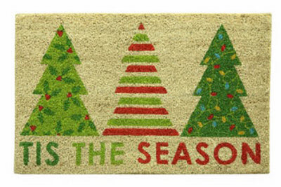 Bacova Guild, Koko Printed Door Mat, Christmas Trees, 18 x 24-In.