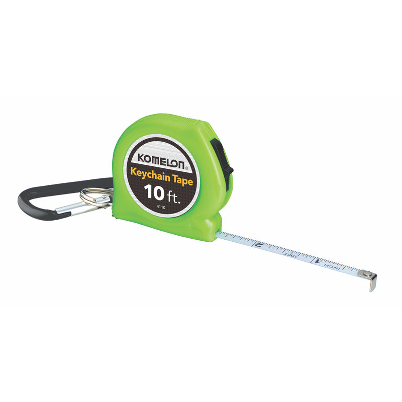 KOMELON USA CORP, Komelon Green ABS Key Chain Tape Measure 10 ft. x 1/4 in.