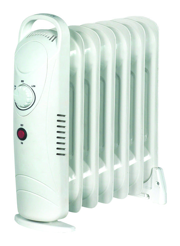 ACE TRADING - KW1, Konwin White Steel 5.9A 120V 700W Oil Filled Electric Heater 12.4 H x 5.4 W x 15.1 D in.