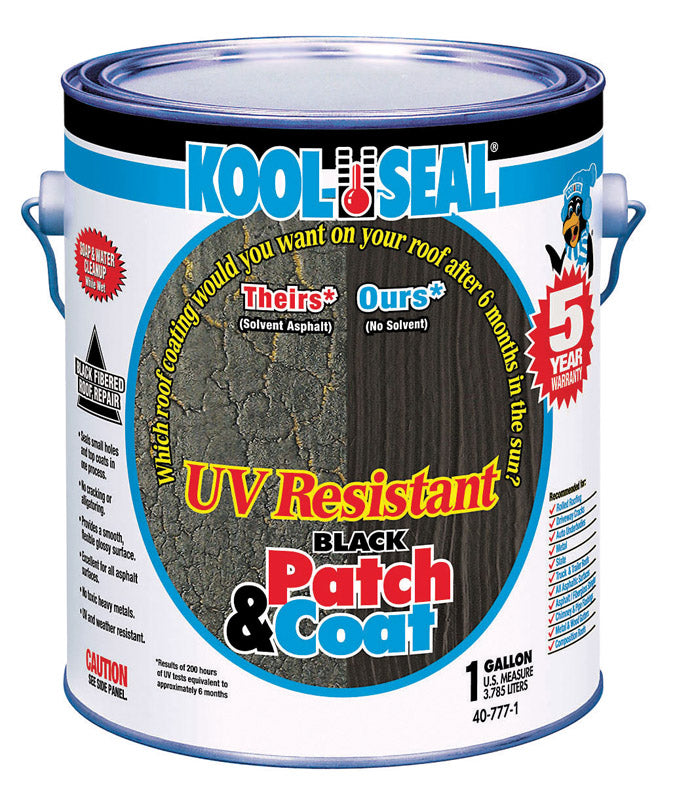 KST COATINGS, LLC, Kool-Seal Black Asphalt Roof Patch 1 gal. (Pack of 4)