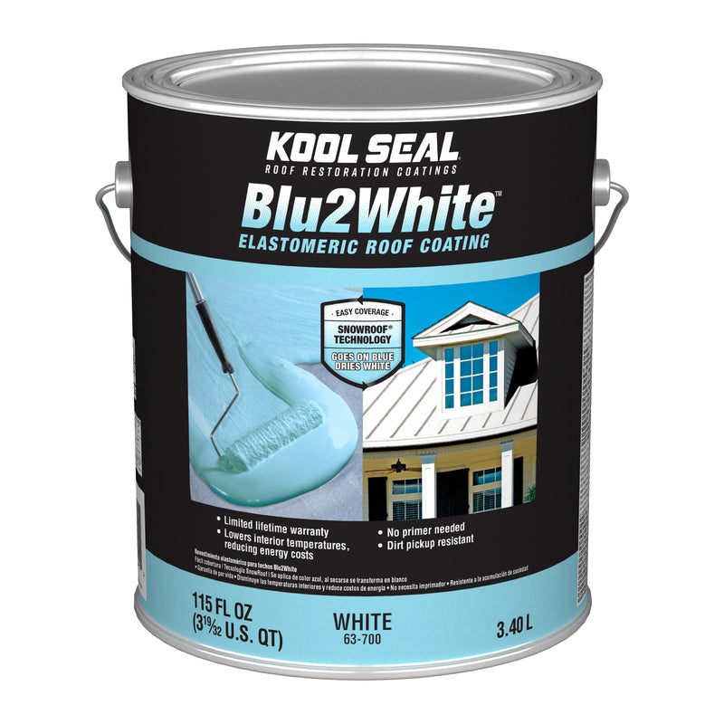 THE SHERWIN-WILLIAMS COMPANY, Kool Seal Blu2White White Acrylic Roof Coating 1 gal (Pack of 4)