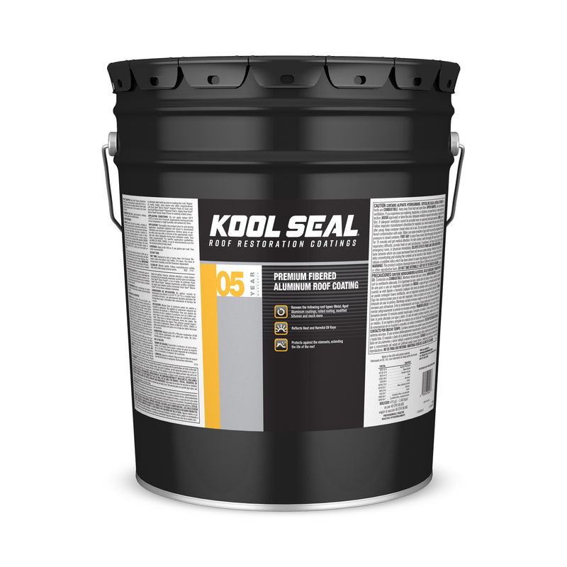 THE SHERWIN-WILLIAMS COMPANY, Kool Seal Premium Silver Asphalt Fibered Aluminum Roof Coating 5 gal (Pack of 5)