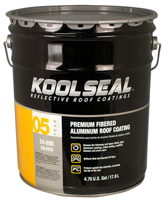 THE SHERWIN-WILLIAMS COMPANY, Kool Seal Premium Silver Asphalt Fibered Aluminum Roof Coating 5 gal (Pack of 5)