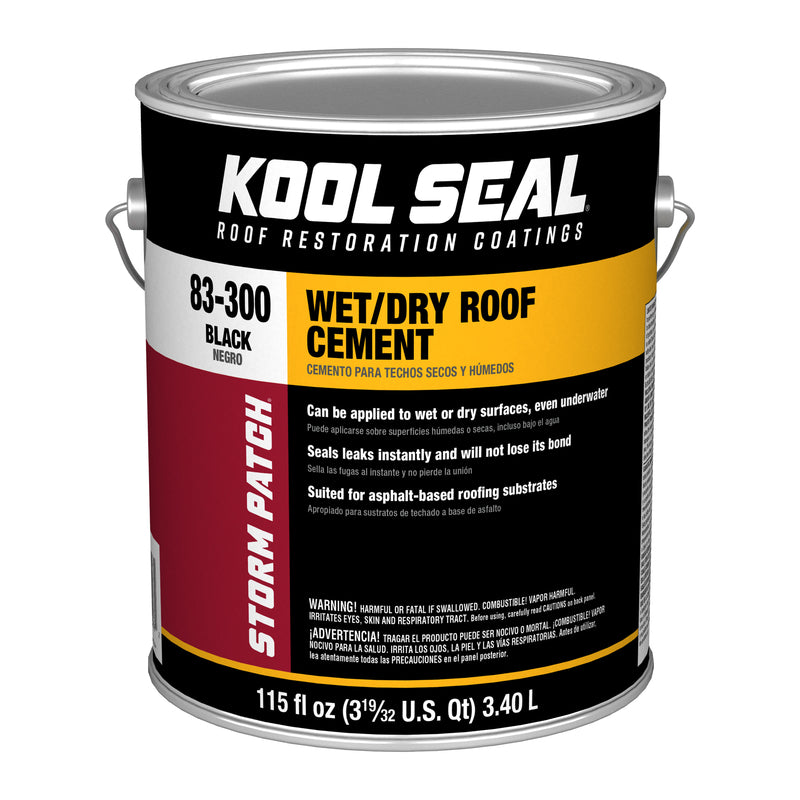 THE SHERWIN-WILLIAMS COMPANY, Kool Seal Storm Patch Black Asphalt Wet/Dry Patching Cement 1 gal (Pack of 4)