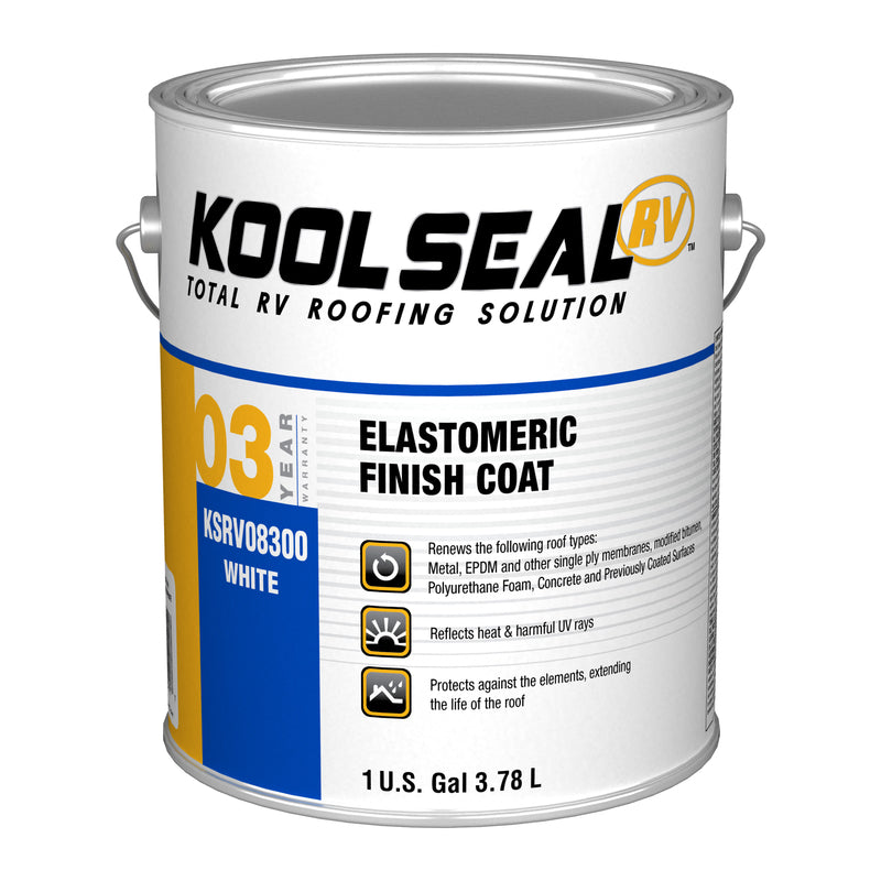 KST COATINGS, LLC, Kool Seal White Elastomeric Roof Coating 1 gal (Pack of 4)