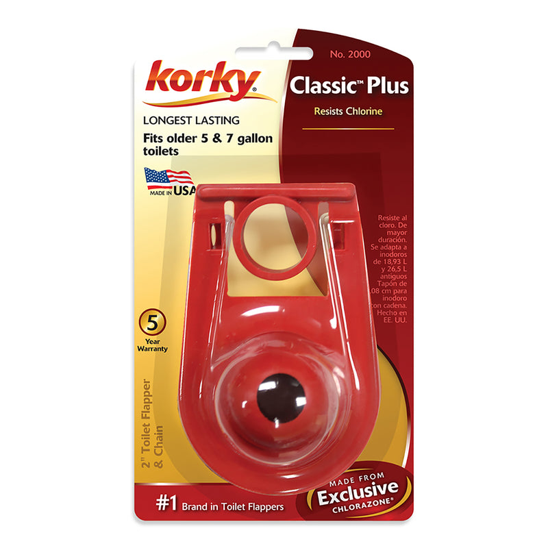 LAVELLE INDUSTRIES, Korky Classic Plus Toilet Flapper Red Rubber