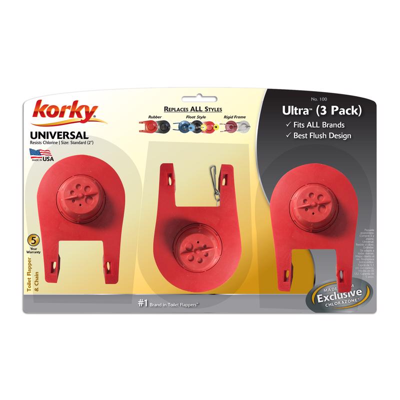 LAVELLE INDUSTRIES, Korky Flapper and Chain Red Rubber For Universal