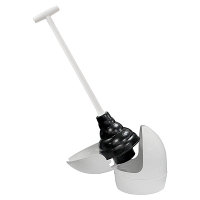 LAVELLE INDUSTRIES, Korky Toilet Plunger with Holder 16 in. L X 6 in. D