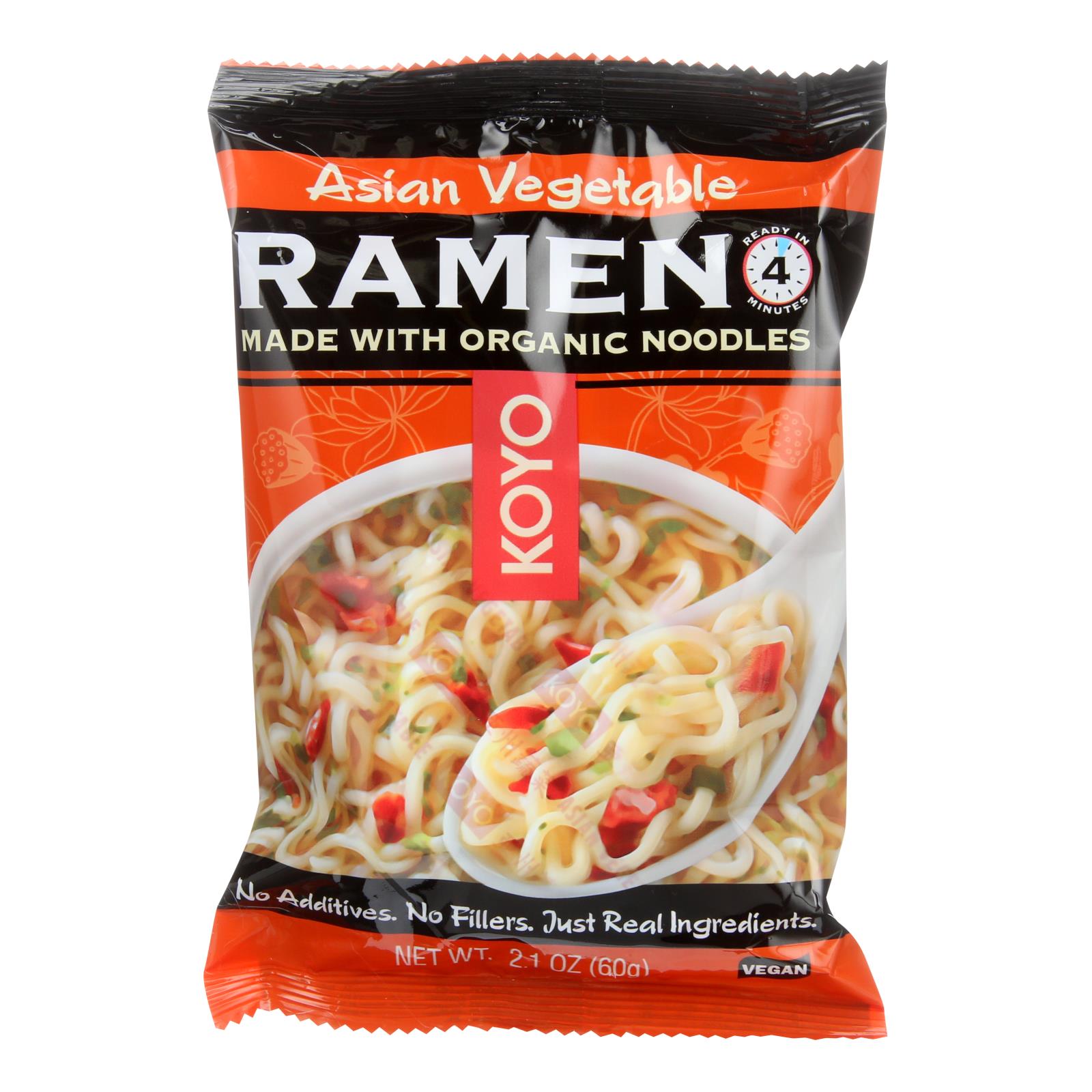 Koyo, Koyo Asian Vegetable Ramen - Case of 12 - 2.1 OZ