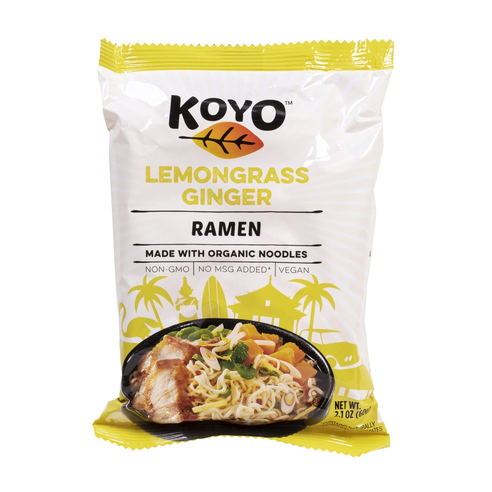 Koyo, Koyo Lemongrass Ginger Ramen - Case of 12 - 2.1 OZ (Pack of 12)