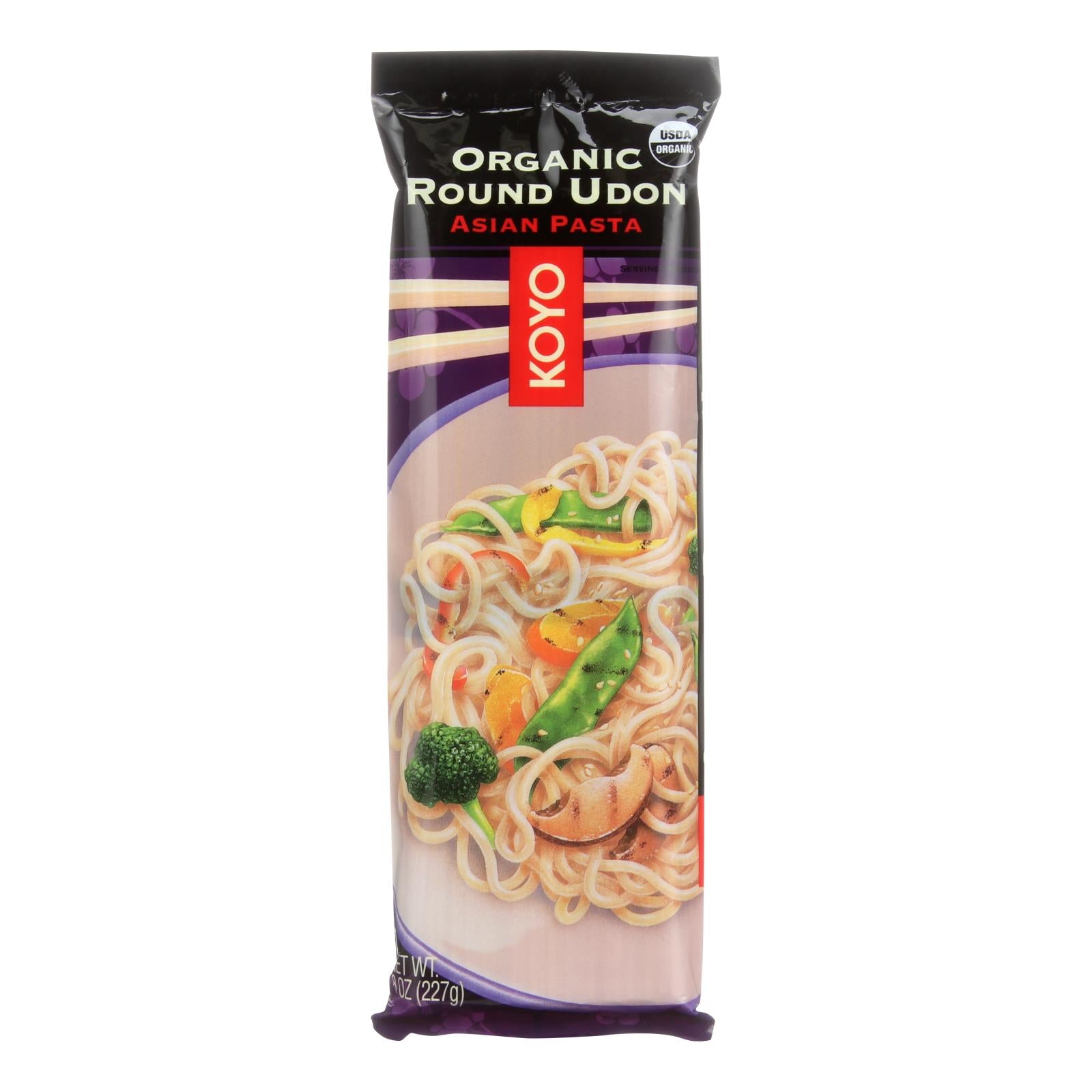 Koyo, Koyo Organic Round Udon Noodles - Case of 12 - 8 OZ (Pack of 12)