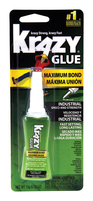 NEWELL BRANDS DISTRIBUTION LLC, Krazy Glue Super Strength Polyvinyl acetate homopolymer Glue 0.52 oz