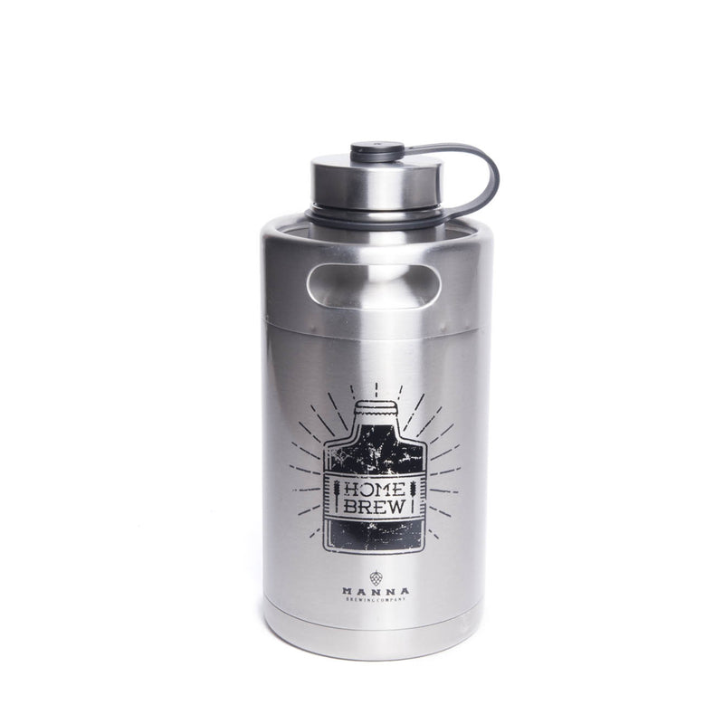 BRUMIS IMPORTS INC, Manna 64 oz Home Brew Silver BPA Free Insulated Bottle