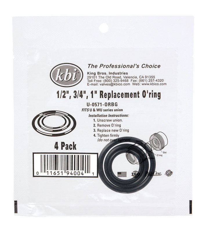 NDS, NDS 1-1/2 in. D X 1-1/8 in. D EPDM Union O-Ring Pack 3 pk