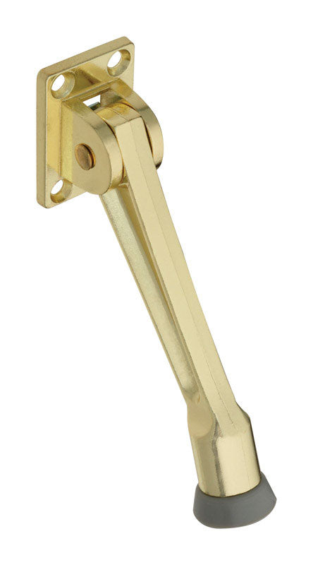 NATIONAL MFG SALES CO, National Hardware 5 in. W Zinc w/Rubber Tip Brass Kick-Down Door Holder Mounts to door