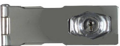 NATIONAL MFG SALES CO, National Hardware Silver Chrome-Plated Zinc Keyed Hasp Lock 4-1/2 L in. with Mounting Screws