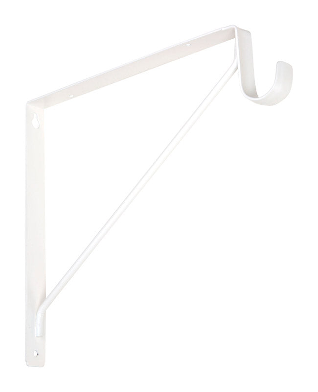 NATIONAL MFG SALES CO, National Hardware White Steel Shelf/Rod Bracket 12.45 in. L 125 lb. (Pack of 20)