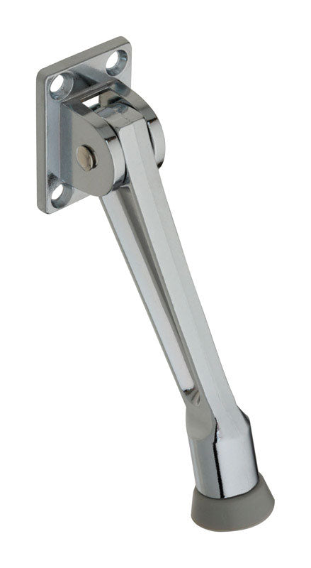 NATIONAL MFG SALES CO, National Hardware Zinc w/Rubber Tip Chrome Silver Door Stop Mounts to door