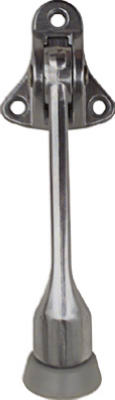 NATIONAL MFG SALES CO, National Hardware Zinc w/Rubber Tip Satin Chrome Silver Kick-Down Door Holder Mounts to door