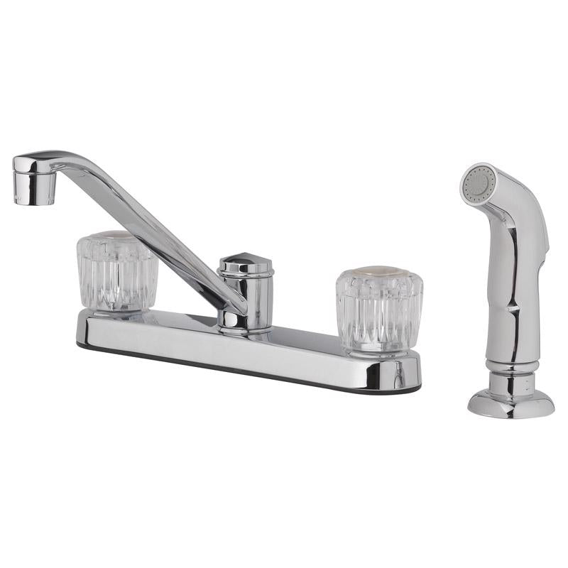 OakBrook, OakBrook Essentials Two Handle Chrome Kitchen Faucet Side Sprayer Included