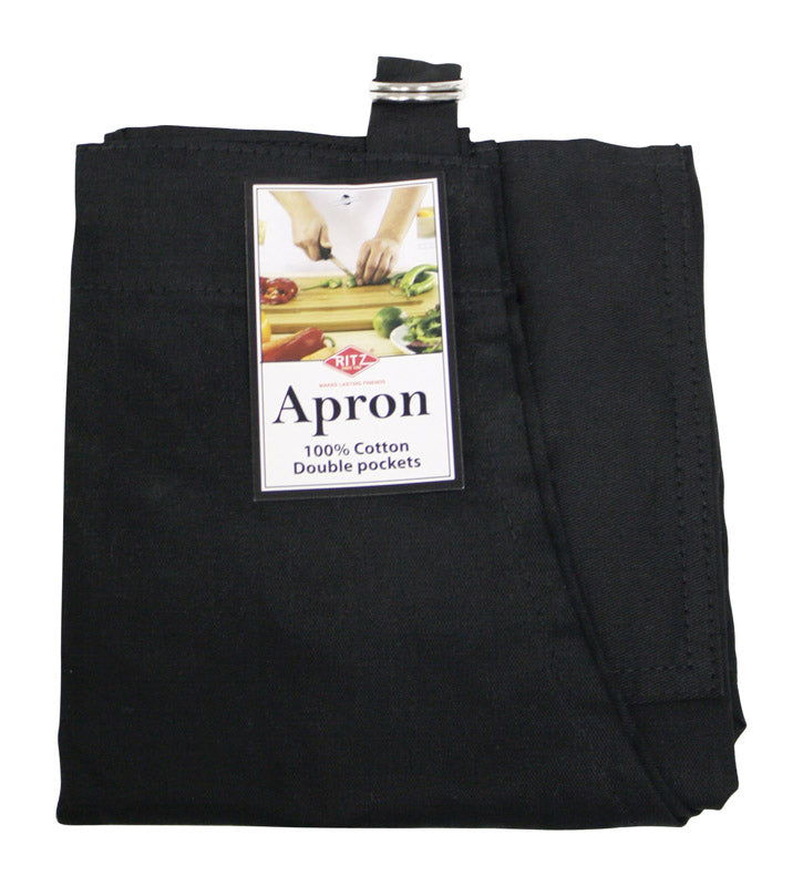 JOHN RITZENTHALER CO, RITZ Black Cotton Solid Apron (Pack of 3)