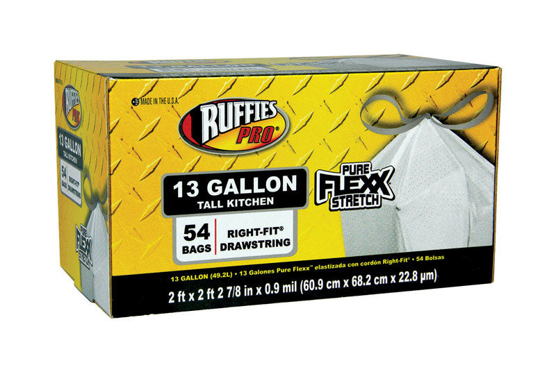 BERRY PLASTICS- FLEX FILMS, Ruffies Pro 13 gal Tall Kitchen Bags Drawstring  (Pack of 6)